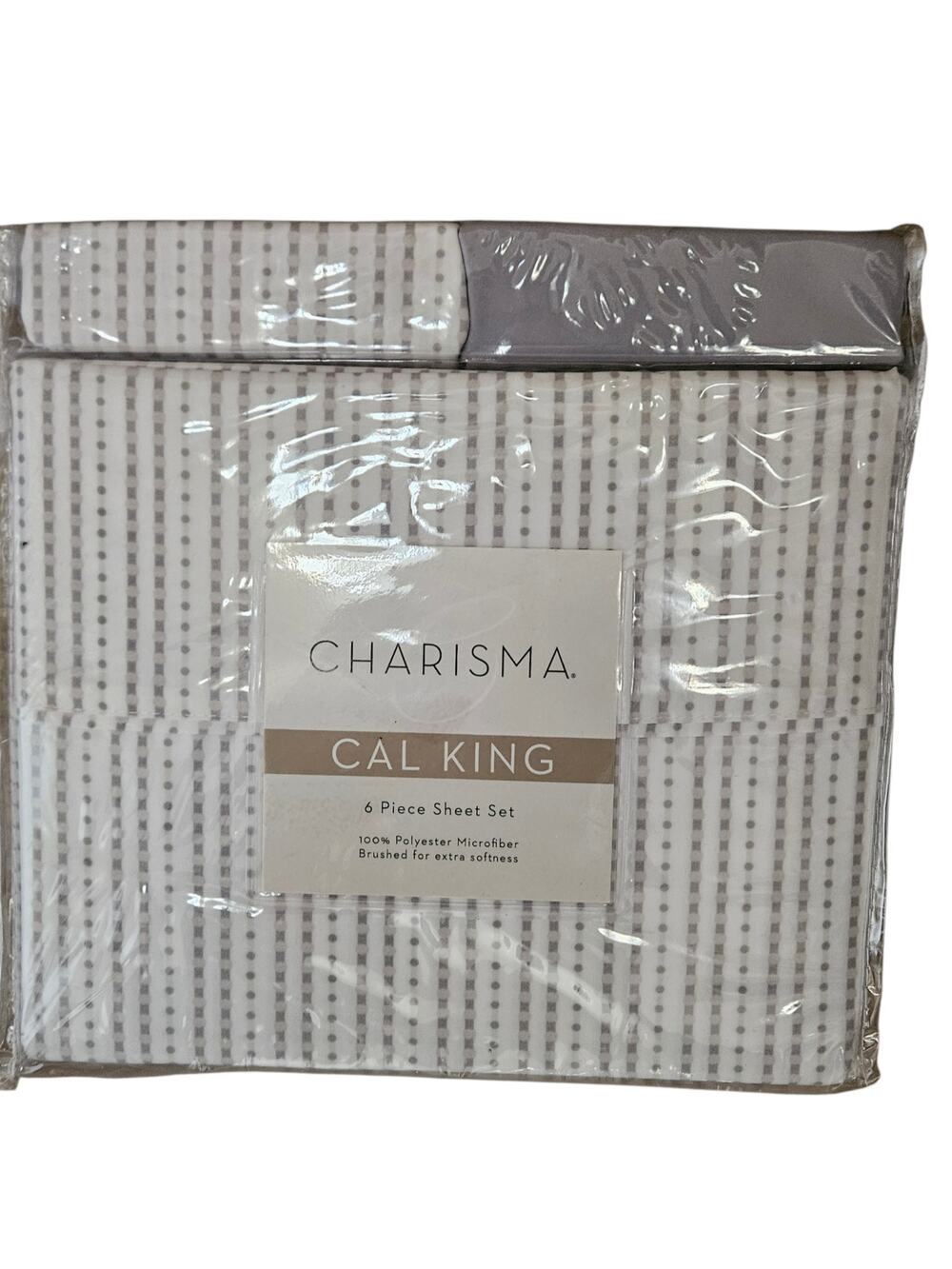 CHARISMA Cal King Sheet 6 Piece Dove Grey Mi Soft NEW without packaging